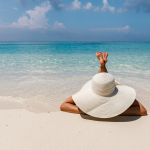 sunhat, woman on beach